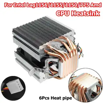 

90mm Heat Pipe 6 Heatpipe Desktop Computer CPU Cooler Fan Bracket Ultra Quiet Heatsink for Intel 1156/1155/1150/775