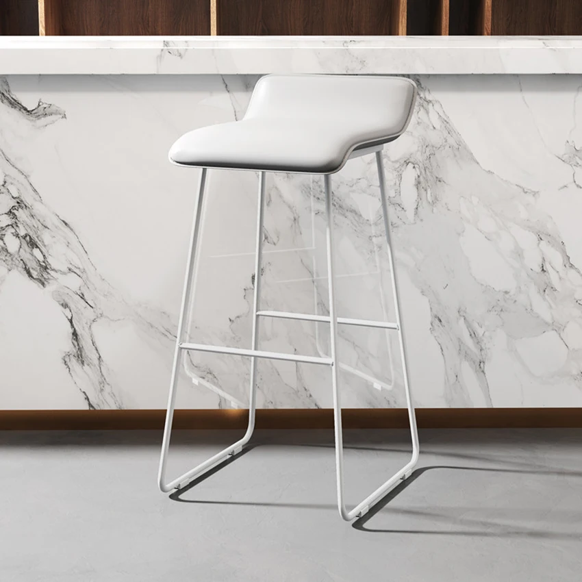 

Nordic New Bar Stool Cafeteria Stool Modern Bar Stool Creative Designer Wrought Iron Gold Padded Comfort Bar Cafe Interior Chair