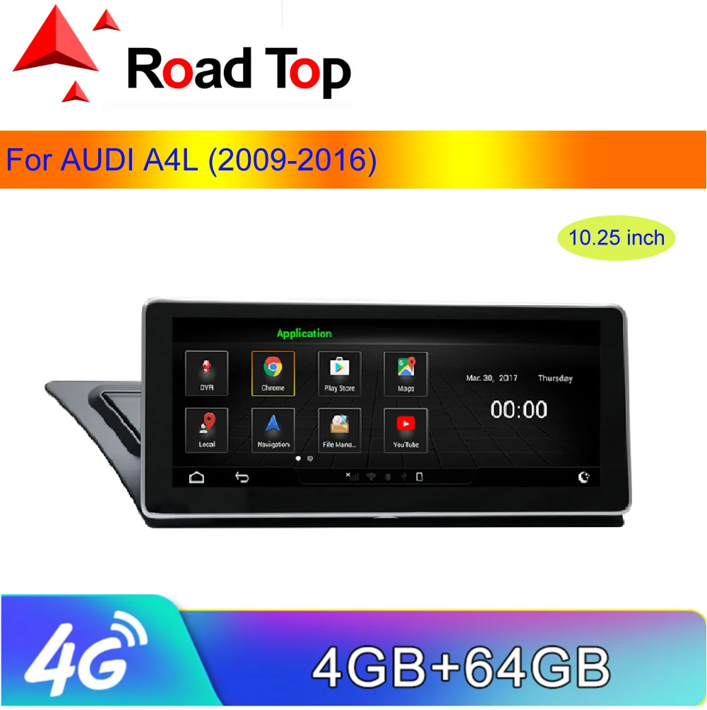 10,2" Android Сенсорный экран для Audi A4L/A5 2009- высокая конфигурация с wifi gps-навигация, радио, стерео Мультимедийный Плеер