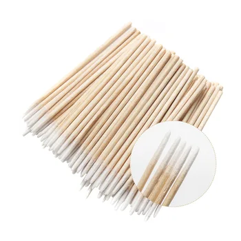 

300pcs Disposable Ultra-small Cotton Swab Lint Free Micro Brushes Wood Cotton Buds Swabs Eyelash Extension Glue Removing Tools