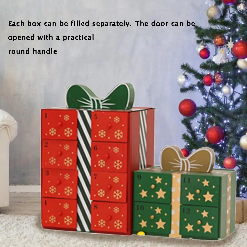 

Christmas Advent Calendar Gift Box Countdown Calendar Wooden Box for Christmas Decoration