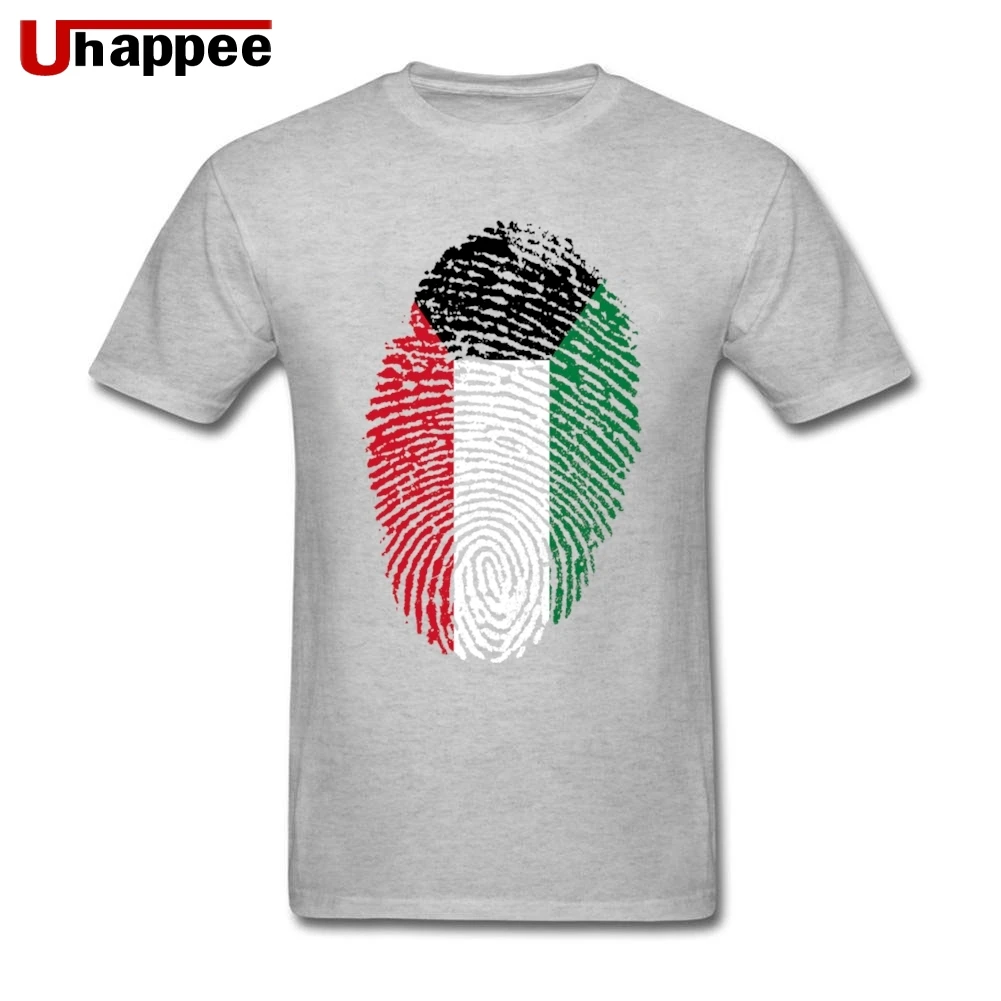 

90S Kuwait Flag Fingerprint T Shirts Mens Retro UK White Short Sleeve Tshirt