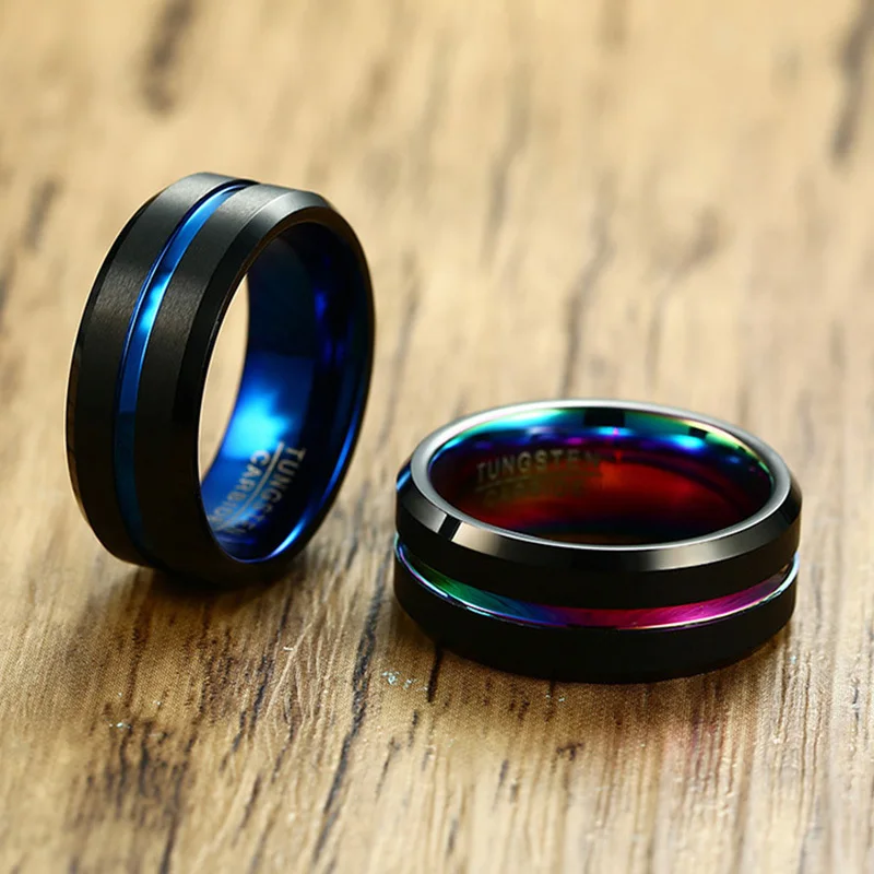 Wedding Rings Finger Rings Jewelry Rings Ring Jewelry Mens 8mm Brushed Stainless Steel Ring Wedding Bands