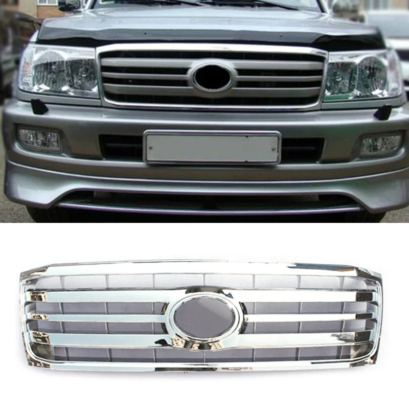 Для Land Cruiser 4500 4700 LC100 FZJ100 UZJ100 2006-2007 ABS Хромированная передняя решетка автомобиля модификация автомобиля аксессуары