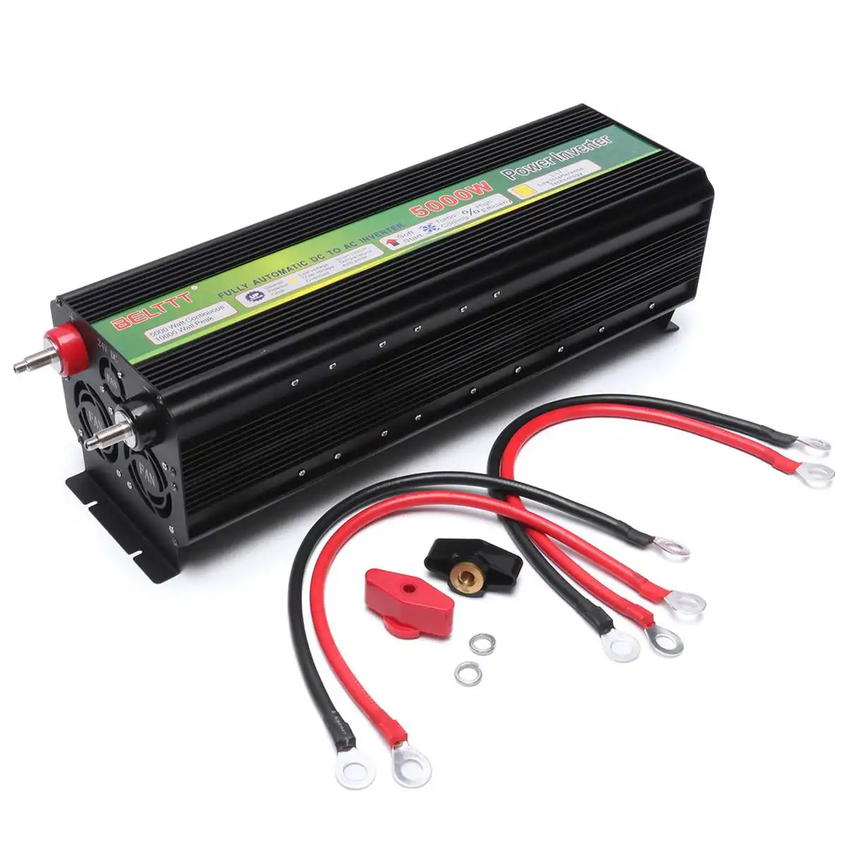 

5000W 12V/24V to 220V Pure Sine Wave Solar Power Inverter Converter Power Inverter LCD Display 10000W Max for Solar/Wind