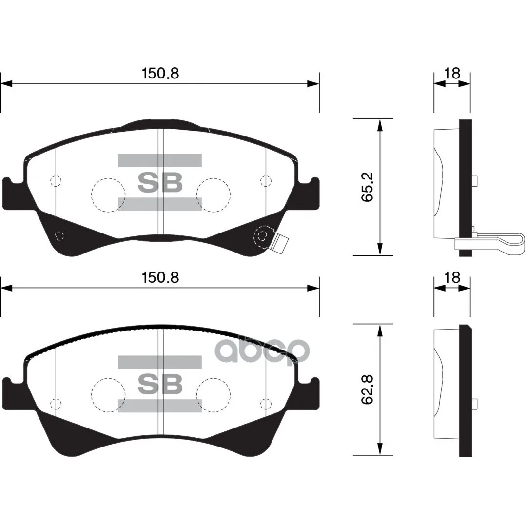 Колодки Тормозные Передние Sangsin Brake Sp1580 Sangsin brake арт. SP1580