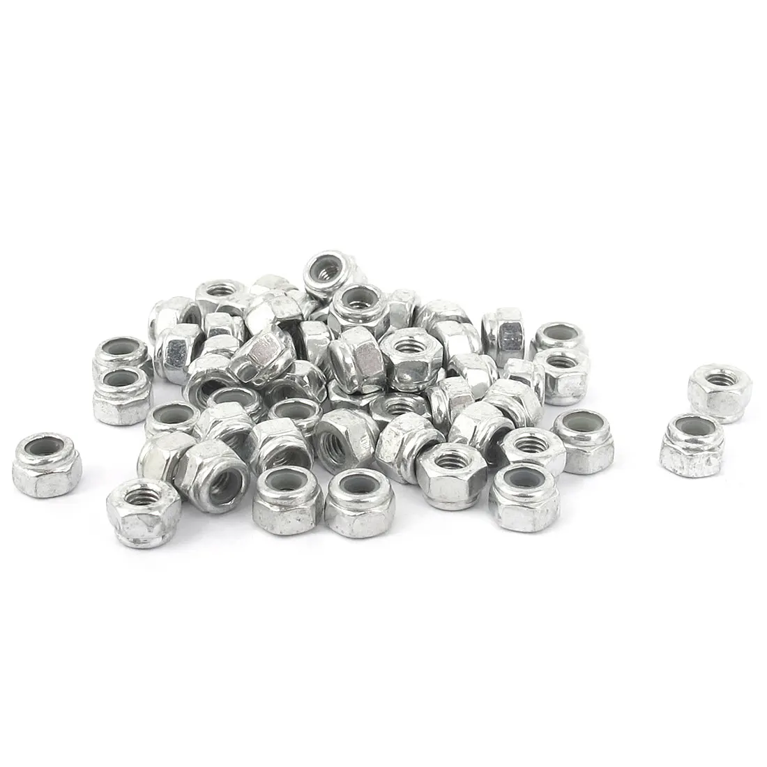 

uxcell M3x0.5mm Zinc Plated Nylock Self-Locking Nylon Insert Hex Lock Nuts 50pcs