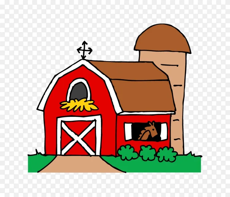 谷仓绘画剪辑艺术-谷仓