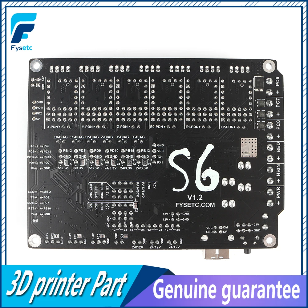 S6 V1.2 плата управления 32 бит Поддержка 6X TMC драйверы Uart/SPI Летающий провод XH/MX разъем VS F6 V1.3 SKR V1.3