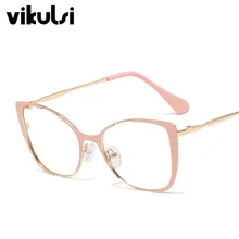 Сексуальные очки кошачий глаз оправа женские модные брендовые полуметаллический женские очки оправа винтажные оптические прозрачные женские очки