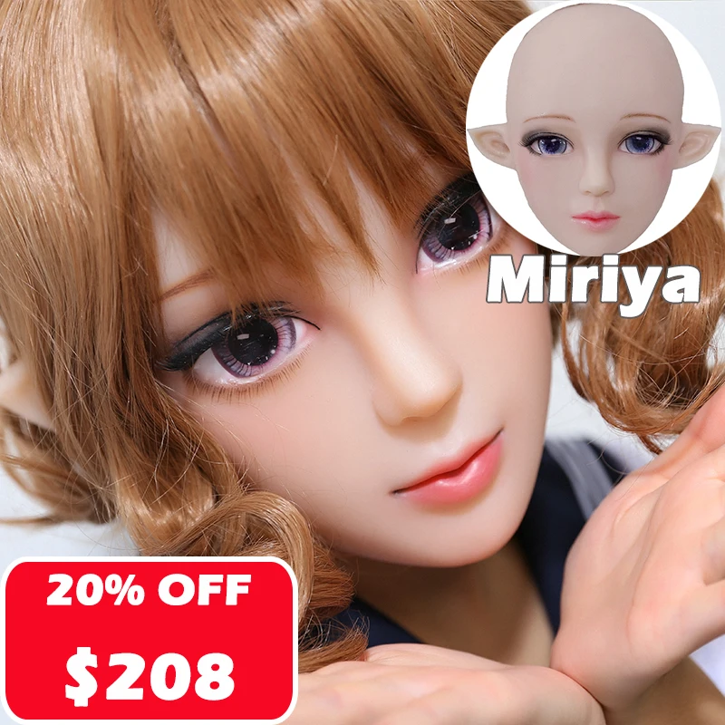 Miriya Poppy) кроссдрессер силиконовый женский кигуруми на всю голову Косплей DMS открытый рот с мячом кляп транссексуал секс маска Драг королева - Цвет: Miriya