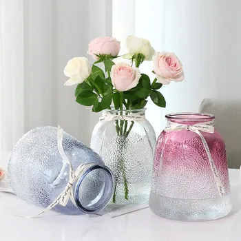 

Simple Transparent Multi Color Glass Vases Decoration Living Room Flower Thickened Vases Hogard