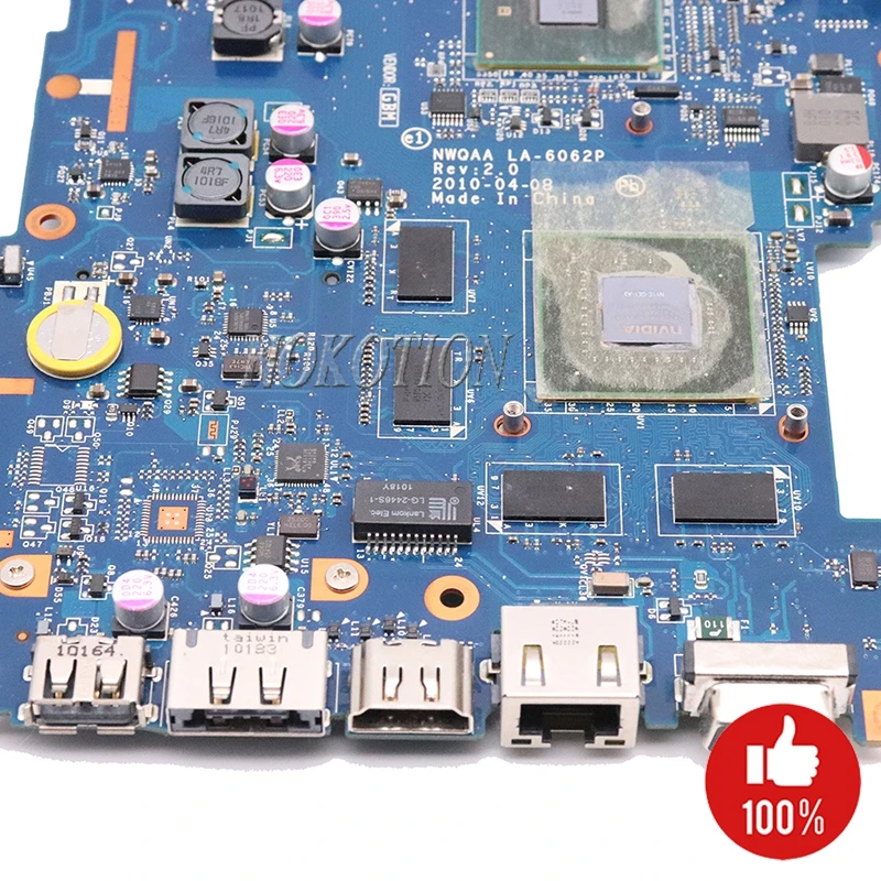 NOKOTION 3D Veison материнская плата для ноутбука Toshiba Satellite A660 A665 материнская плата K000104430 K000112450 NWQAA LA-6062P GT330M gpu