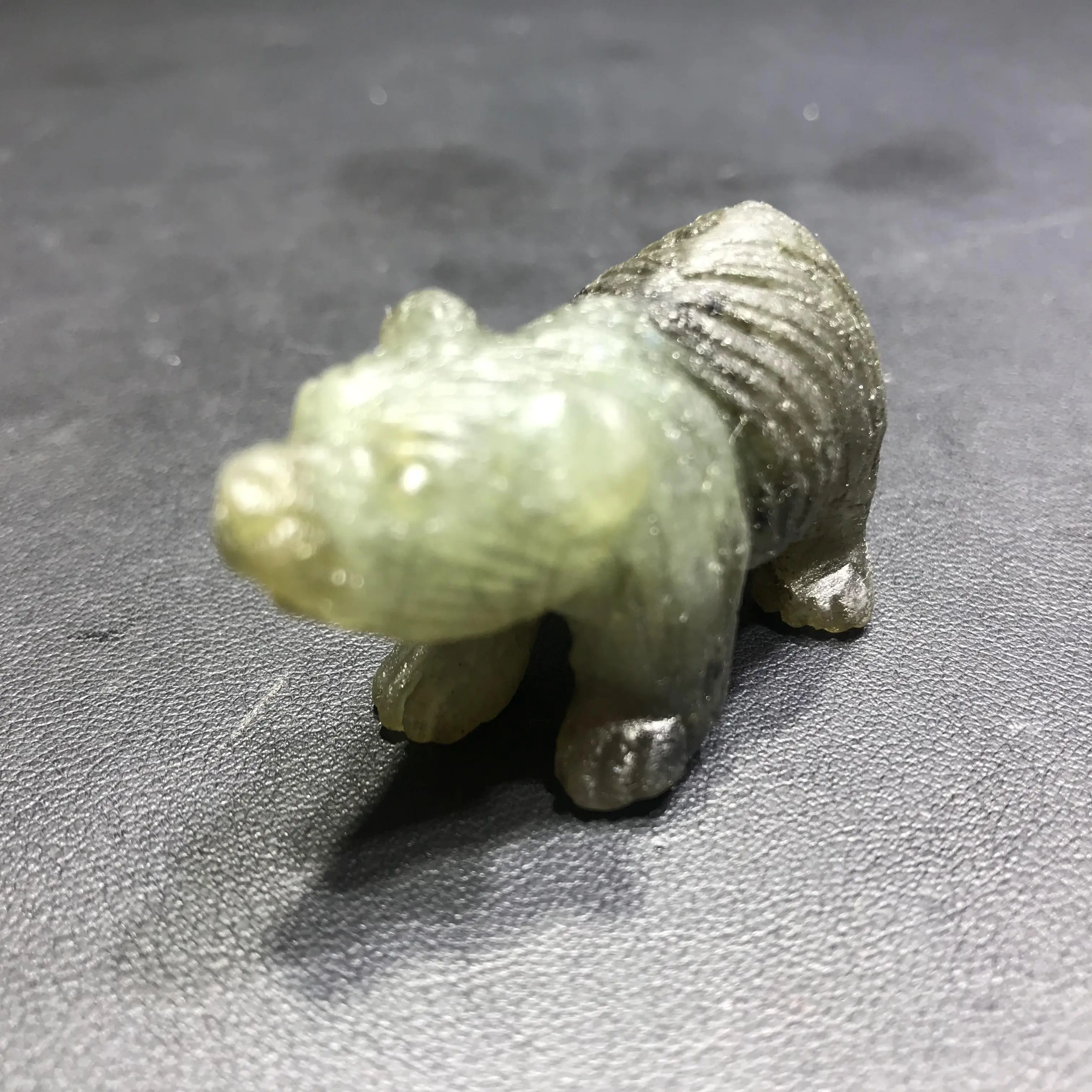 About 40g wholesale high quality natural labradorite polar bear animal gemstone craft figurine for Halloween gift