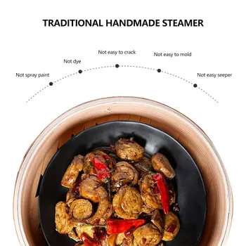 

Durable Cookware Bamboo Steamer Chinese Kitchen Cookware Fish Vegetable Snack Basket Set Cooking Tools Dumpling Steamer