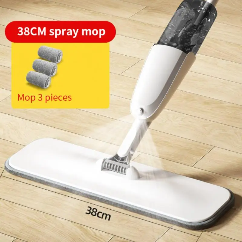 1pc Spray Floor Mop With Reusable Microfiber Pad Home Kitchen Bathroom