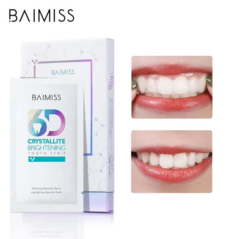 Белый пластырь для зубов BAIMISS 6D Hyun аксессуары ухода за полостью рта осветление 7