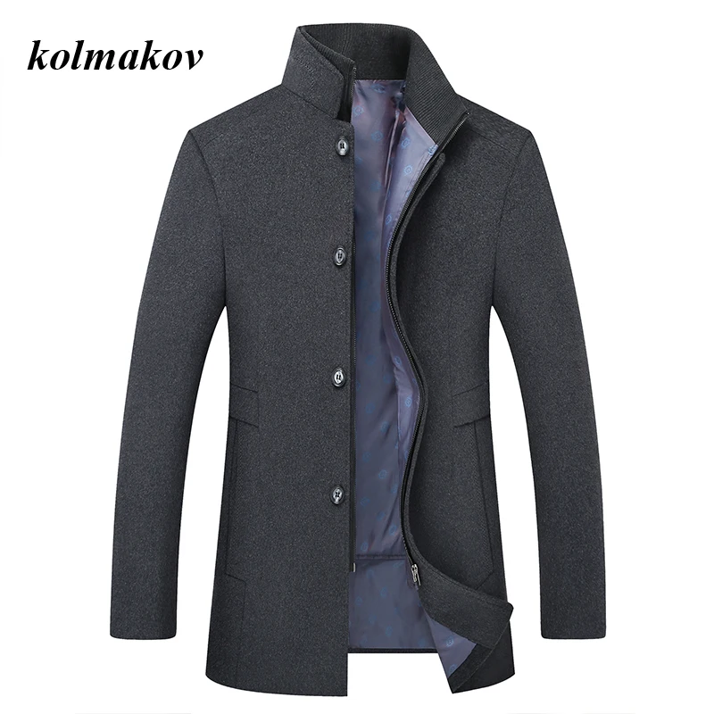 New Arrival Winter Style Men Boutique Woolen Coat High Quality Wool Thicked Trench Coat Men's Solid Woolen Jackets Size M-6XL New Arrival Winter Style Men Boutique Woolen Coat High Quality Wool Thicked Trench Coat Men's Solid Woolen Jackets Size M-6XL