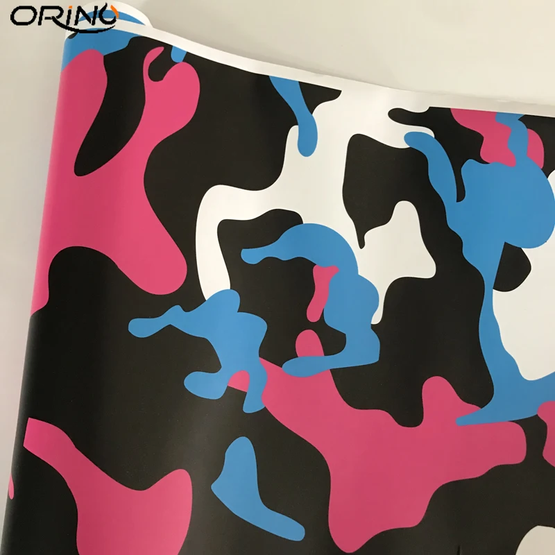 Rose Red Black Blue Camo Vinyl Wrap Sticker-1