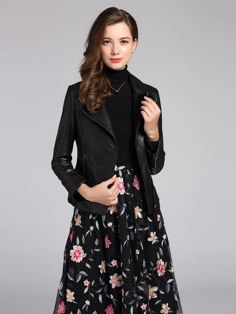 

Leather Genuine Jacket Winter Jacket Women Fox Fur Collar Down Jacket 100% Real Sheepskin Coat Female Bomber Jackets MY s