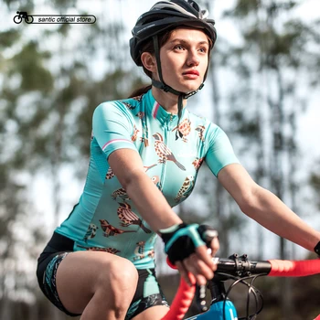 

Santic Women Cycling Short Jersey Pro Fit Ladies Road MTB Bike Bicycle Jersey Short Sleeve Summer Asian Size S-XL L8C02136