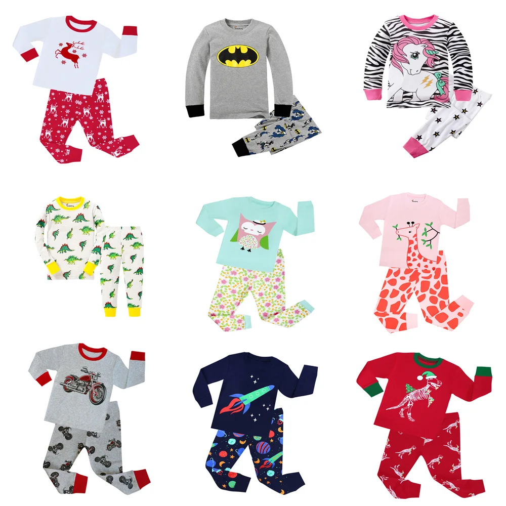 Детские хлопковые пижамы с длинными рукавами для мальчиков и девочек; Детские пижамы высокого качества; Детские пижамы с единорогом для мальчиков; Infantil