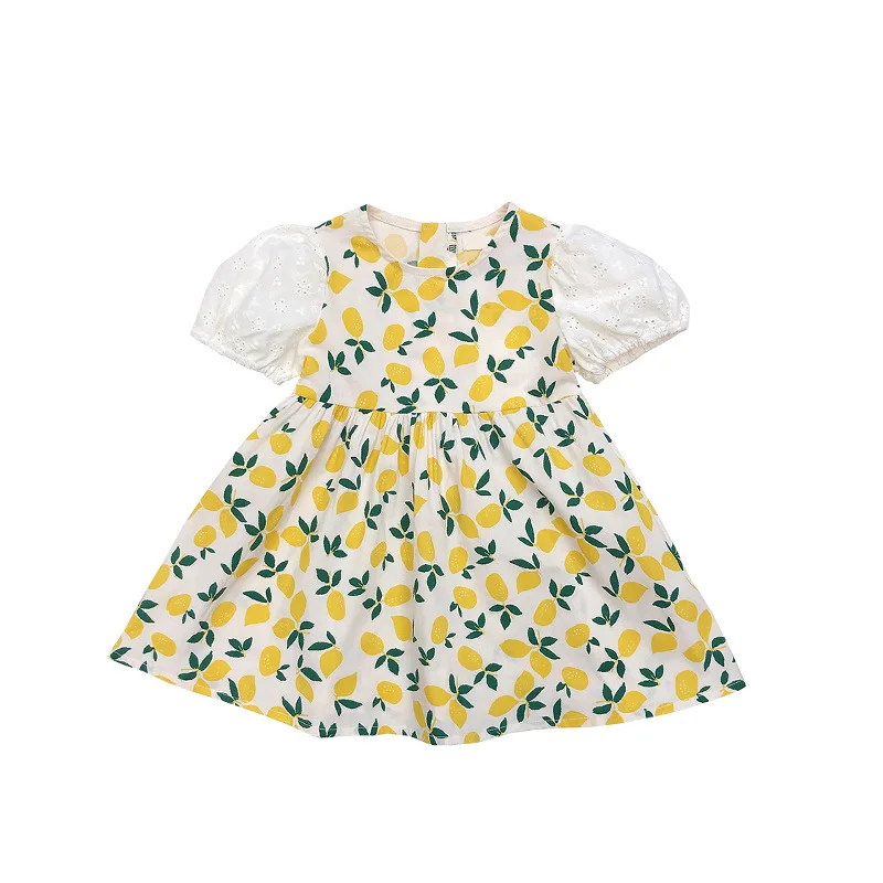 

Girls Dress Summer Kids Baby Clothes Floral Dress Children Short-sleeved Garment Fashion Clothing