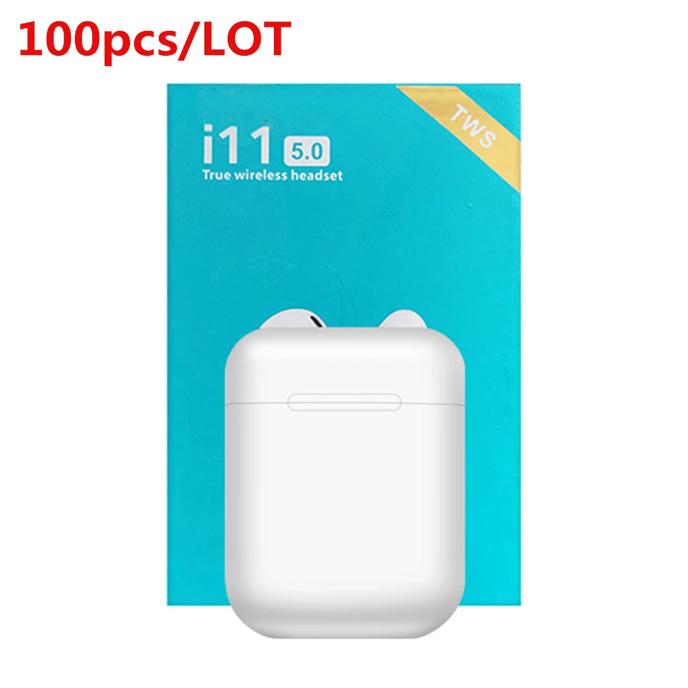 100 шт./лот, новинка, i11, TWS, Bluetooth наушники, 5,0, вкладыши, мини, беспроводная гарнитура, бас, стерео наушники для iPhone, Android, Xiaomi, pk i9s
