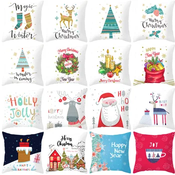 

Christmas Cushion Cover Red Pillowcase Sofa Cushion Pillow Cases Seat Car Home Decor pillow cover Christmas Decoration For Home