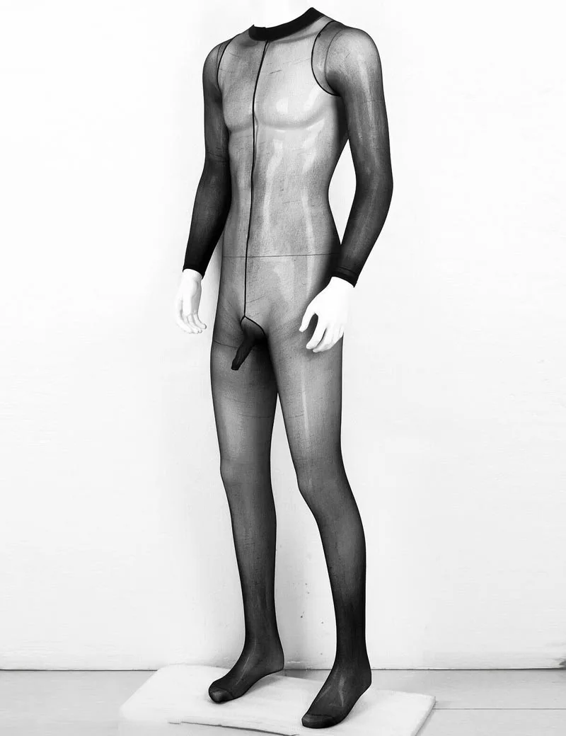 Sissy Men Penis Sheath See Through Body Stockings Full Body Ultra-Thin Transparent Bodystocking Gay Fetish Lingerie