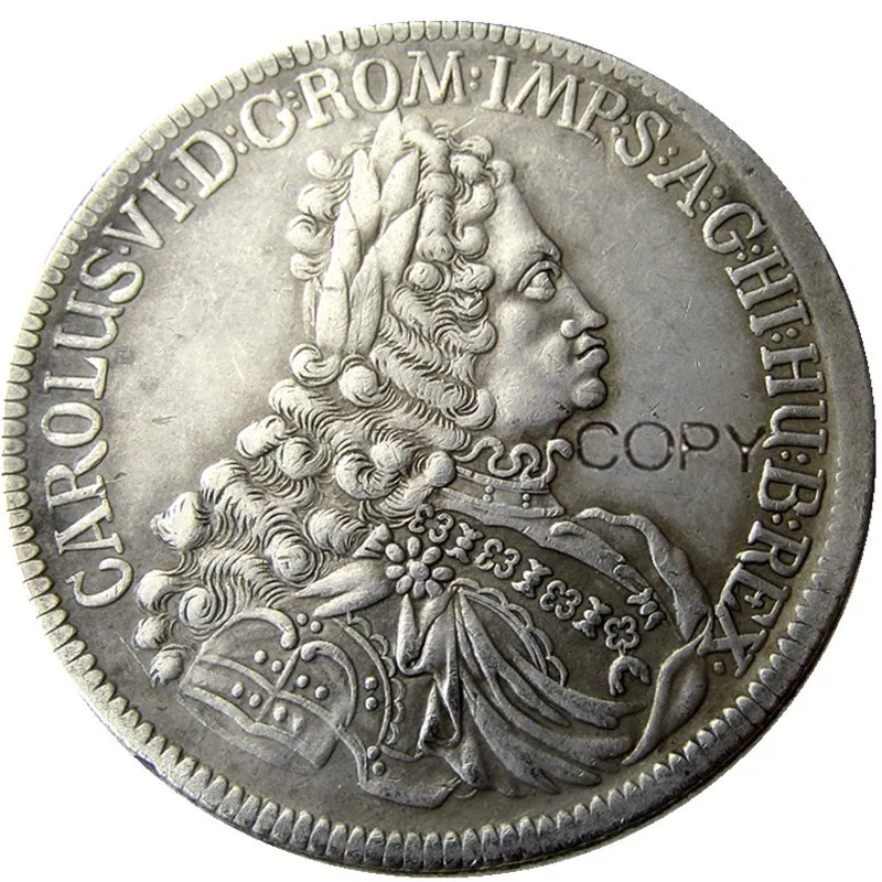 Копия монеты DE(23) Европа Австрия 1 thaler-Karl VI Hall 1721 Посеребренная | Дом и сад