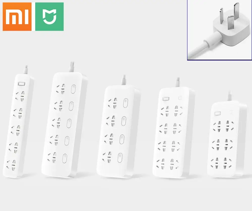 Удлинитель Xiaomi Power Strip 2500 Вт 10 А 250 В 3/5/6 порта без разъемов USB умный удлинитель от
