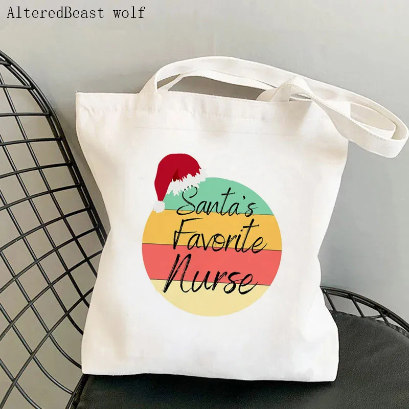 Women Shopper bag Resting nurse face Printed Kawaii Bag Harajuku Shopping Canvas Shopper Bag girl handbag Tote Shoulder Lady Bag