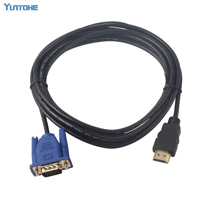 Оптовая продажа 1 8 м HDMI штекер к SVGA VGA M Преобразователь A/V переходник для кабеля 100