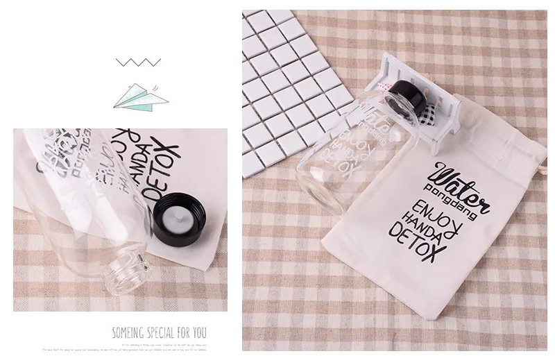 Glass transparent water cup flower teacup water bottle cute glass bottle waters plastic water bottle Brief Thermal Insulation