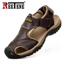 Новинка; Мужская обувь; светильник; кожаные мужские сандалии; летняя Удобная прогулочная обувь; пляжные сандалии; мужские модные уличные повседневные кроссовки