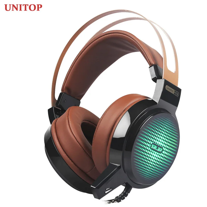 UNITOP Salar C13 игровой большой Проводная гарнитура наушники с