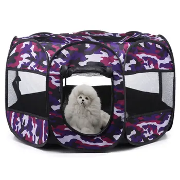 

Portable Outdoor Pet Tent Foldable Pet Octagonal Tent Pet Supplies (Purple)