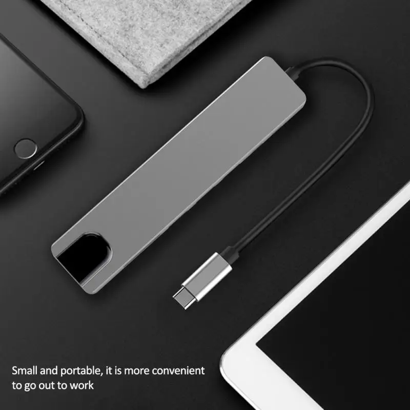 6 в 1 type-C USB-C концентратор адаптер двойной USB 3,0 Порт Thunderbolt 3 для MacBook Pro