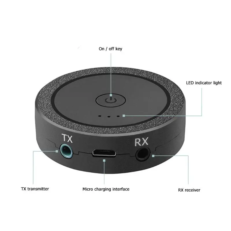 Bluetooth беспроводной передатчик телефон музыка синхронизация воспроизведение аудио Hands-Free адаптер вызова офисные принадлежности 48,2x48,2x12,7 мм