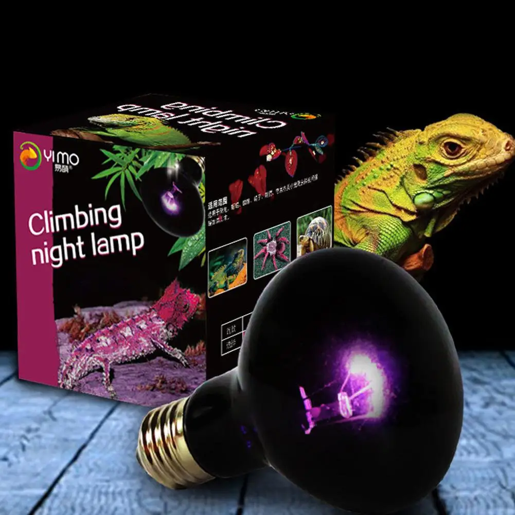 100W UVA Reptile Night Heating Lamp Bulb Imitation Moonlight Night Sleep Lighting Lamp for Lizard Snake Reptile Pets 220V E27 - Цвет: 100W
