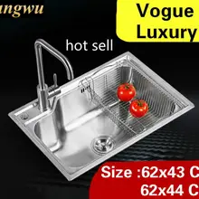 Квартира Роскошные кухня один корыто раковина сделать блюда высокое качество 304 нержавеющая сталь Лидер продаж 62x43/62x44 см