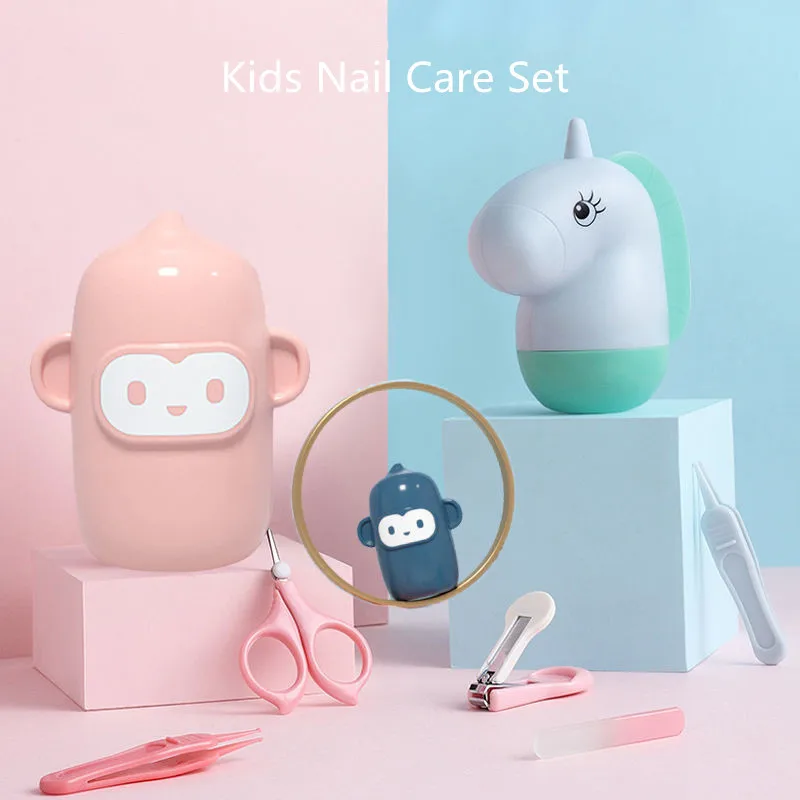Infant Nail Clippers Antipinch Set Cute Monkey Unicorn Nail Clippers