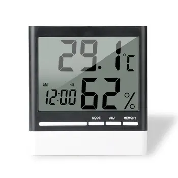 

OUTAD Digital Electronic Thermometer Hygrometer Temperature Humidity Monitor Stand Bracket Hanging Alarm Clock Indoor Home Use