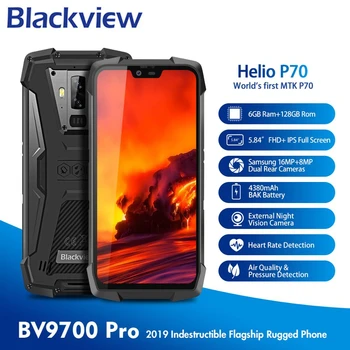 

Blackview BV9700 Pro Android 9.0 Night Vision Smartphone Helio P70 6GB 128GB IP68 Waterproof Wireless charge NFC Mobile Phone