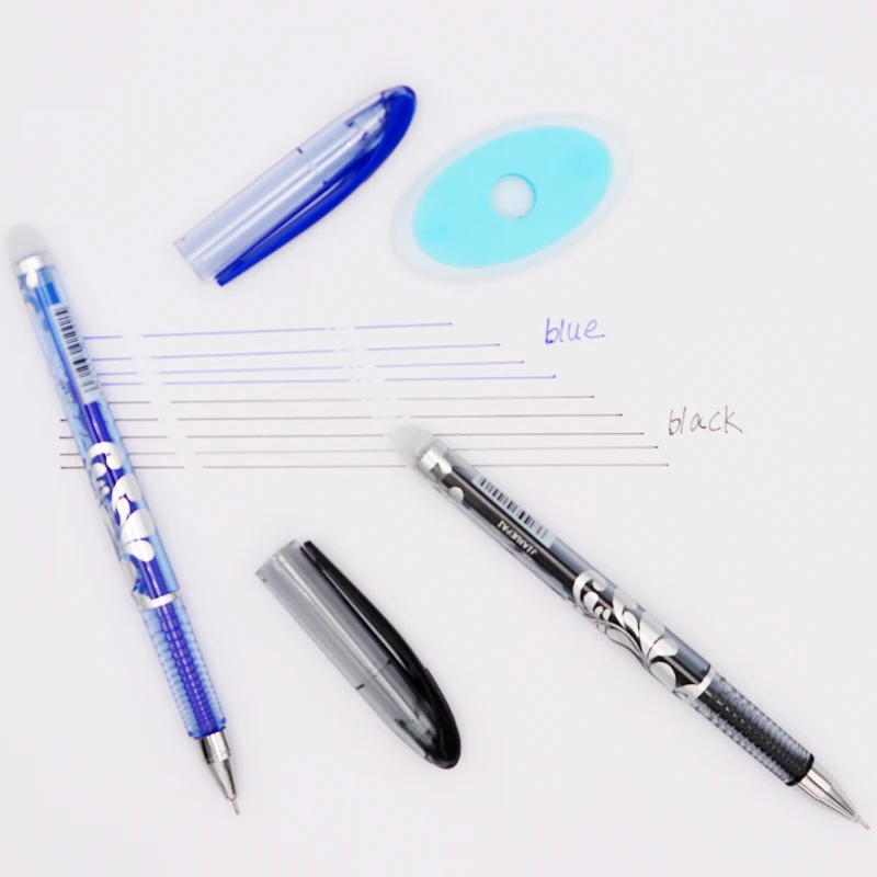 Erasable Pen Set Washable handle Blue Black Color Ink Writing Ballpoint Pens for School Office Stationery Supplies Exam Spare