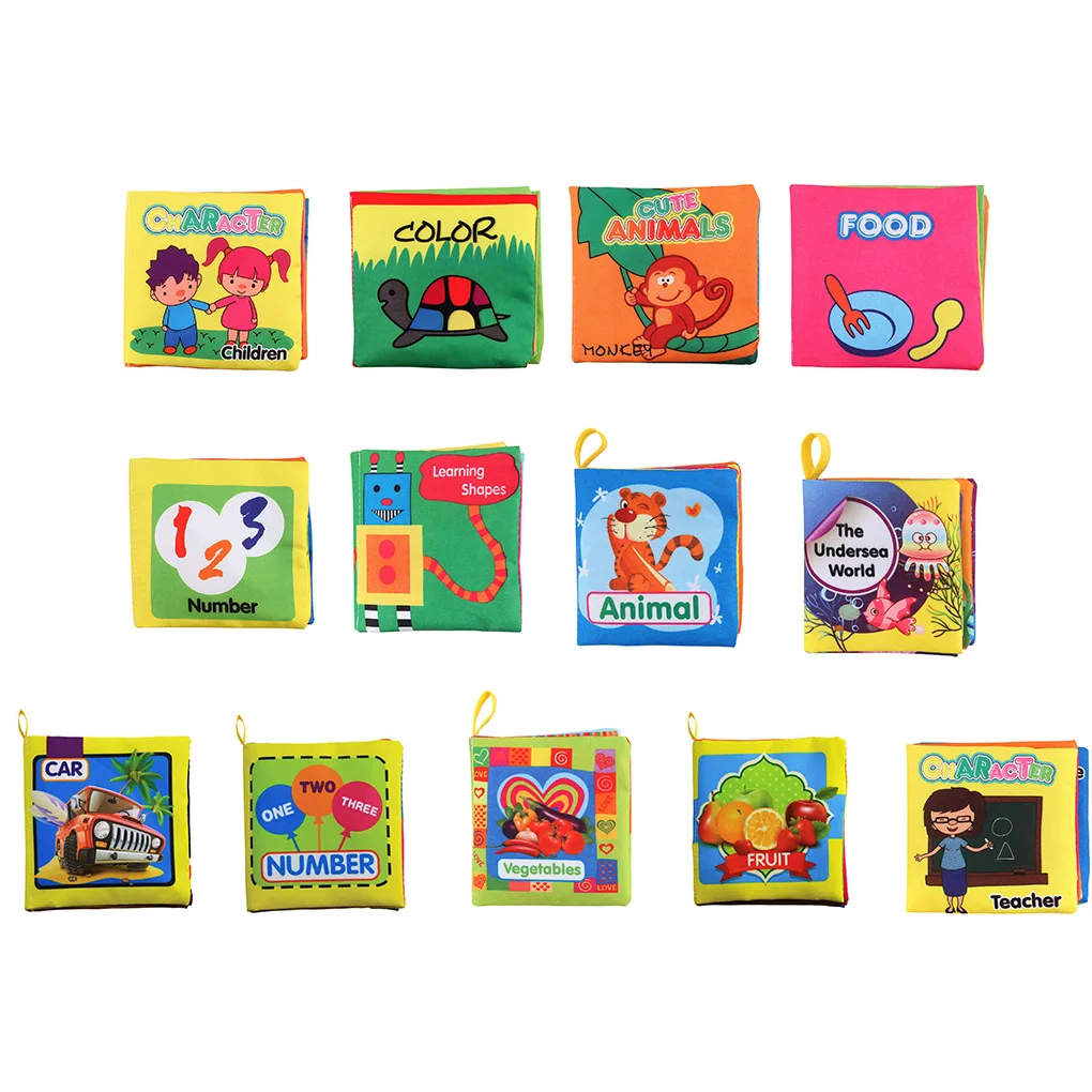 

Cartoon Baby Digital Food Traffice Cloth Book Early Education Tool Toy Toddlers 3D Script Gift