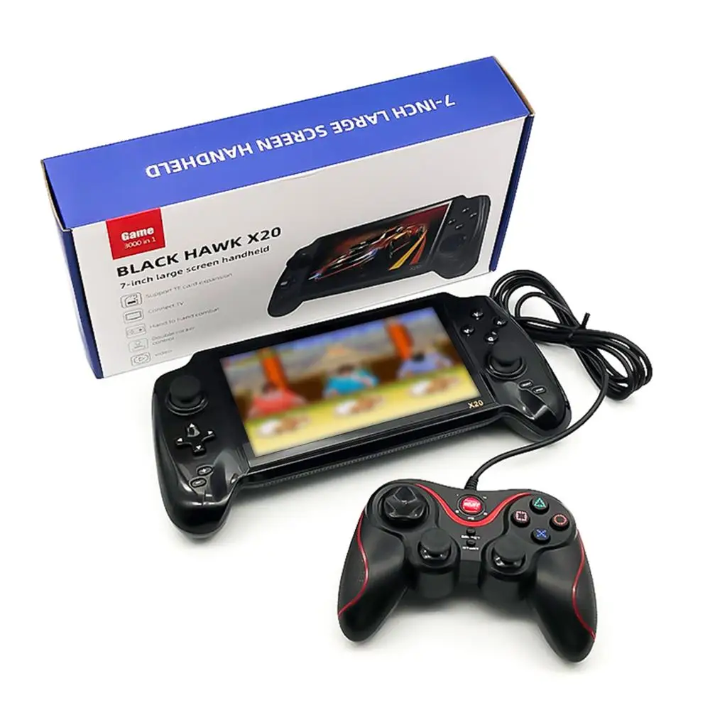 

X20 Handheld Game Console device 7 Inch Screen Retro Joystick Support TF Card Double Player Video Output for Kids electronic