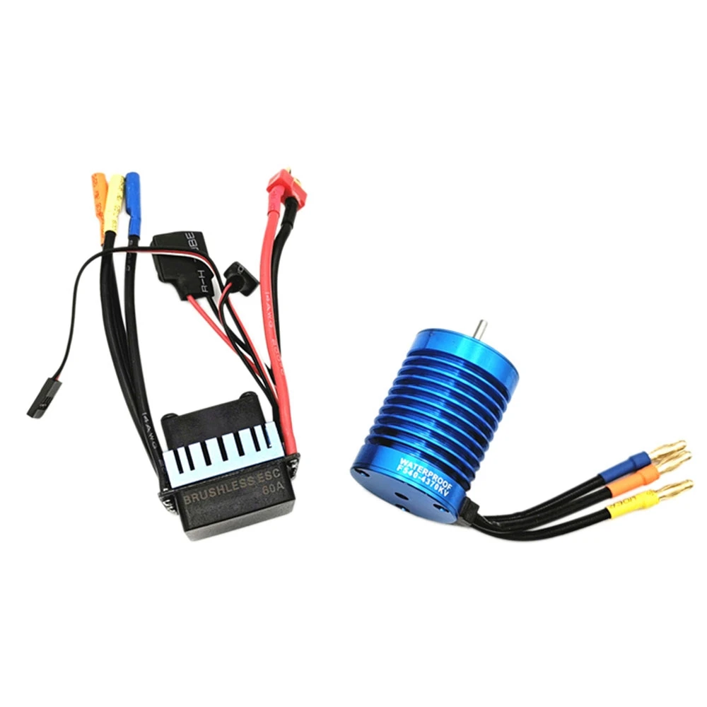 

F540 4370Kv 4-Pole Senseless Brushless Motor+60A Esc Electric Speed Controller For Rc Car 1:8 1:10