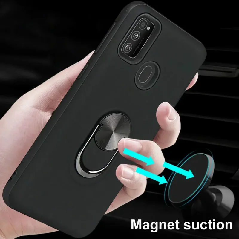 Защитный чехол для Samsung Galaxy M30S с магнитным кольцом автомобильный держатель